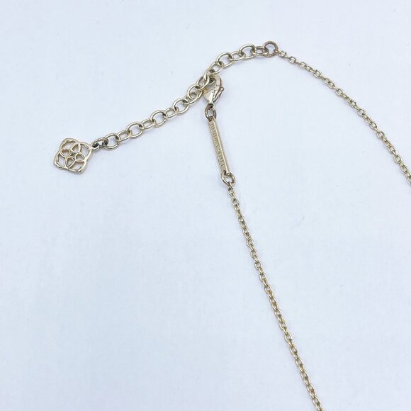 Kendra Scott Elisa Gold Necklace With Gray Drusy Stone Pendant Adjustable Chain - Picture 4 of 4
